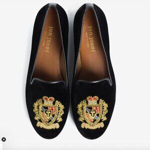Jon Josef Velvet Smoking Slipper Gatsby Emblem Size 6